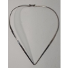 Image 2 : Sterling Silver V-shape Choker Collar Necklace - Weight: 16.1g