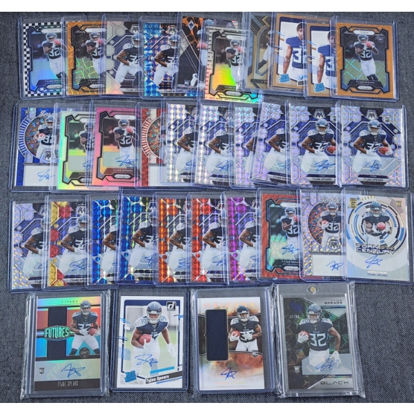Large Lot of Assorted Tyjae Spears Trading Cards Including Many Signed, Patch & Numbered Cards