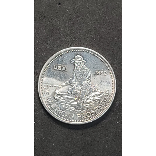 1982 Engelhard "The Prospector" 1 Troy Ounce 999 Fine Silver Round