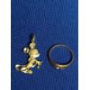 Image 1 : 10K Gold Mickey Mouse Pendant & 10K Gold Ring With Aquamarine Charm - Weight: 1.4g