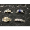Image 5 : Gorgeous Sterling Silver Rings Ft. Blue & White Sapphire & More - Total Weight: 13.2 Grams
