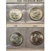 Image 2 : x8 Assorted Years 90% Silver Franklin Half Dollars In Nice Plastic Sleeves FV: $4.00