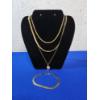 Image 1 : Gold-Plated Sterling Silver Jewelry: 3 Necklaces & 1 Bracelet - See Description! TW: 25g