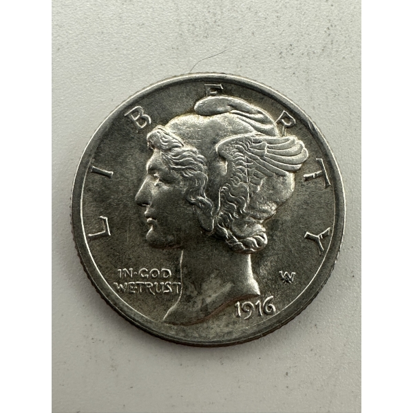 1916 Mercury Dime - Very High Condition - First Year of Issue - Superb Example