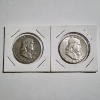 Image 1 : Two 90% Silver Franklin Half Dollars ~ 1963-D&P ~ $1.00 Face Value
