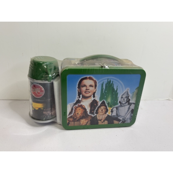 Wizard of Oz Thermos & Tin Lunch Pail - New in Plastic Packaging 