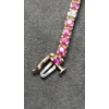 Image 3 : 10K Gold Bracelet With Pink & White Stones Total Weight: 8.4 Grams