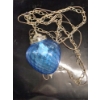 Image 1 : Excellent Condition Elegant Vintage Ice Blue Pendant Swag Strawberry Shape Leviton Lamp On Chain Wit