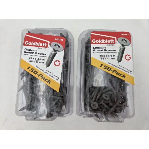 Brand New Two Packs Of Goldblatt Cement Board Screws