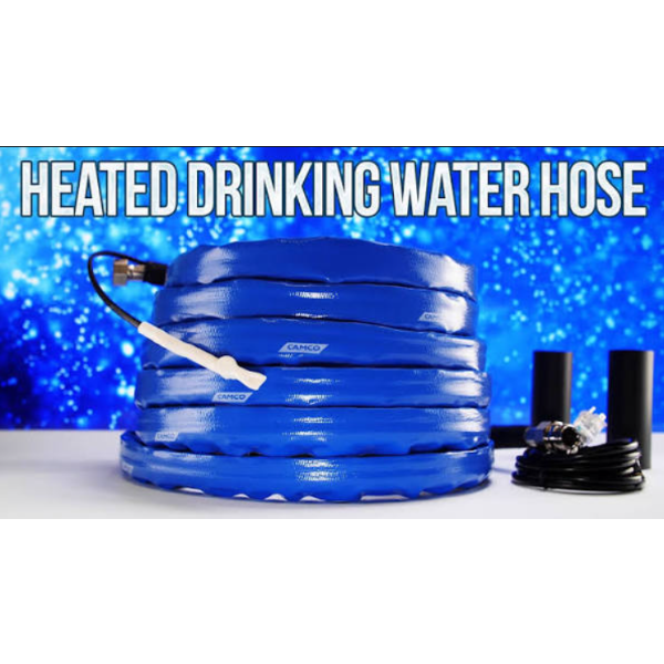 25' Heated Water Hose for RV - Water Line Freeze Protection Down to -20°F/-28°C