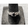 Image 4 : Breathtaking 14K White Gold Ring Featuring Stunning Black Center Stone & Small Diamond Accents 4.2 G
