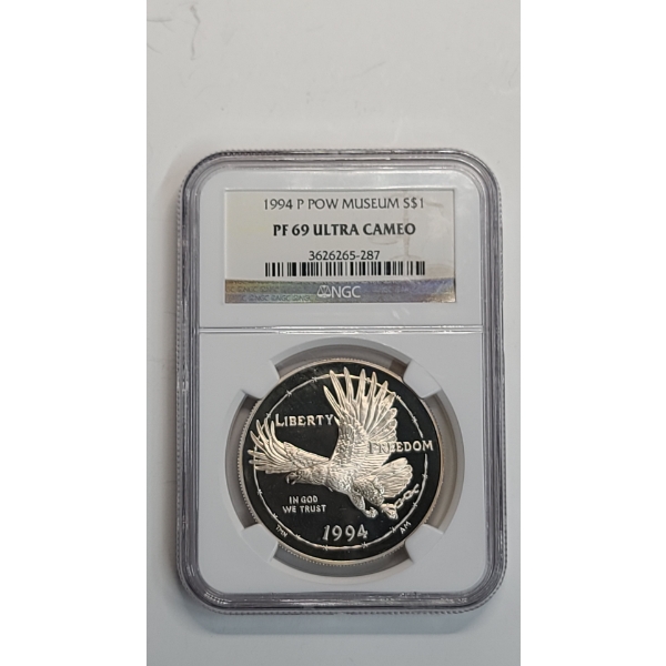 NGC 1994-P National Prisoner of War (P.O.W.) Museum Commemorative 90% Silver Proof Dollar 