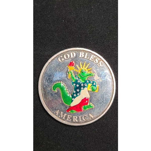 Vintage The Orleans Hotel Las Vegas Alligator "God Bless America" 3 Oz .999 Fine Silver Round 