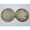 Image 2 : Two 90% Silver United States Franklin Half Dollars ~ 1960-D & 1962-D ~ $1.00 Face Value