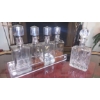 Image 1 : Set Of 4 Cut Glass Liquor Dispensers & Caraffe - With Plexiglass Tray  See Pics  Liquor Not Included