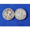 Image 1 : 2 - 90% Silver Walking Liberty Half Dollars FV: $1.00