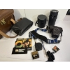 Image 2 : Vintage Olympus Camera with Tons of Camera Accessories - Comes in Leather Bag - Camera Lenses