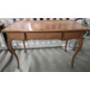 Image 1 : Vintage Solid Wood Writing Desk with 3 Drawers - Good Condition - Key Incl - 44"W x 24"D x 30"H