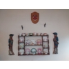 Image 1 : 3 Piece Wall Decor Lot - 2 (Two) 29 Inch Minutemen Plaques & Coat Of Arms