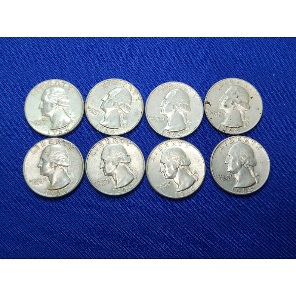 Assorted Years 90% U.S. Silver Quarters - Face Value $2.00