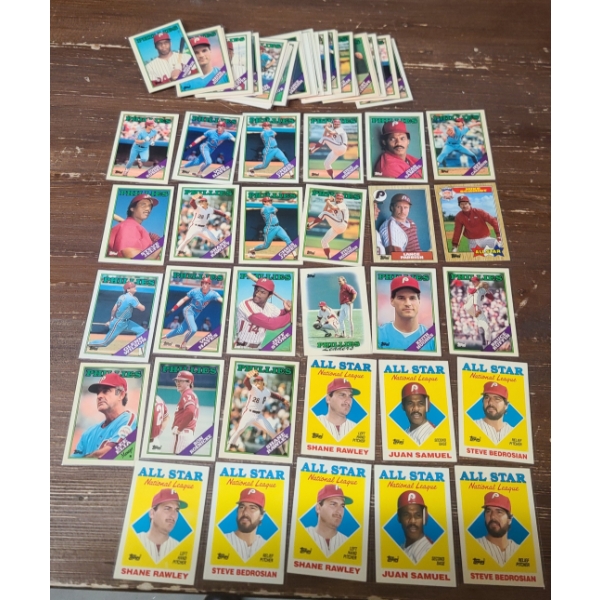 Near Mint 1980's Philadelphia Phillies Topps Tiffany Baseball Trading Cards - All in Card Sleeves