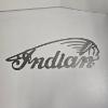 Image 1 : Vintage 20" Indian Motorcycle Script Headdress Metal Wall Art Sign