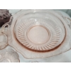 Image 6 : Lot of Assorted Glassware: Pink Depression Glassware, Hobnail Pitcher, Shell Punch Bowl & 12 Cups