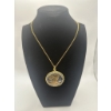 Image 1 : .999 Silver, Gold Plated 1 Troy Ounce American Eagle on Gold Plated Necklace