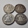 Image 3 : Four Assorted United States 90% Silver Franklin Half Dollars ~ $2.00 Face Value