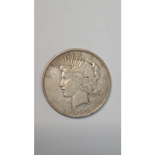 United States 1922-D 90% Silver Peace Dollar