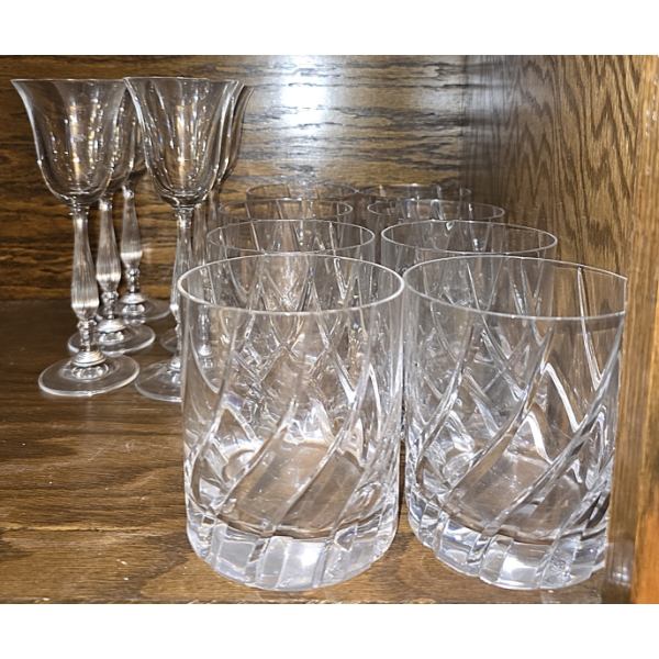 8 Short Glasses and 6 Cordial Glasses