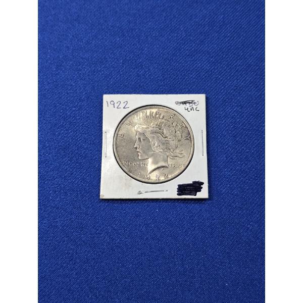 1922 Uncirculated Silver Peace Dollar XF - Gorgeous Coin