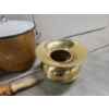 Image 2 : Vintage Kitchen Items: Large Enamel Boiler, Rolling Pin, Enamel Pot with Lid, Brass Spittoon/Vase