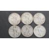 Image 1 : (6) Assorted Years/Mint Marks U.S 90% Silver Walking Liberty Half Dollars - Face Value: $3.00