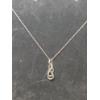 Image 8 : Stunning Sterling Silver Necklace & Diamond Pendant By Helzburg Diamonds - 3.5 Grams - About 20"