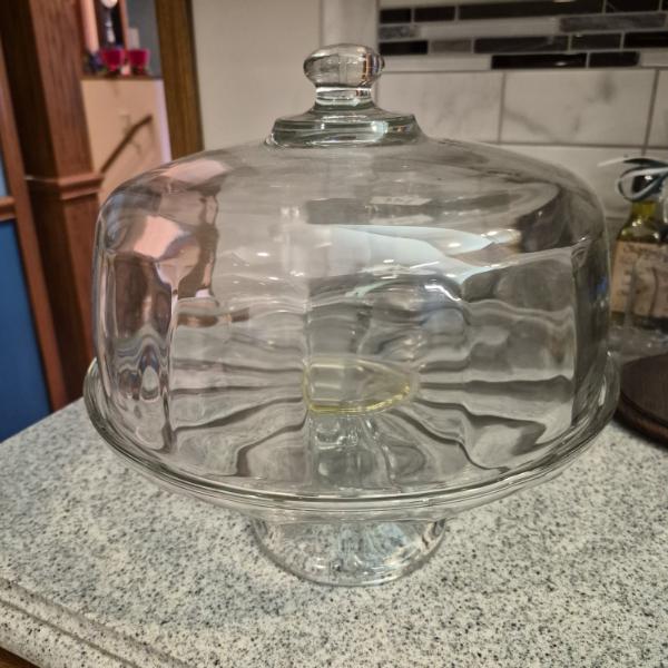 2 Pc Covered Pedestal Cake Stand - Perfect Condition