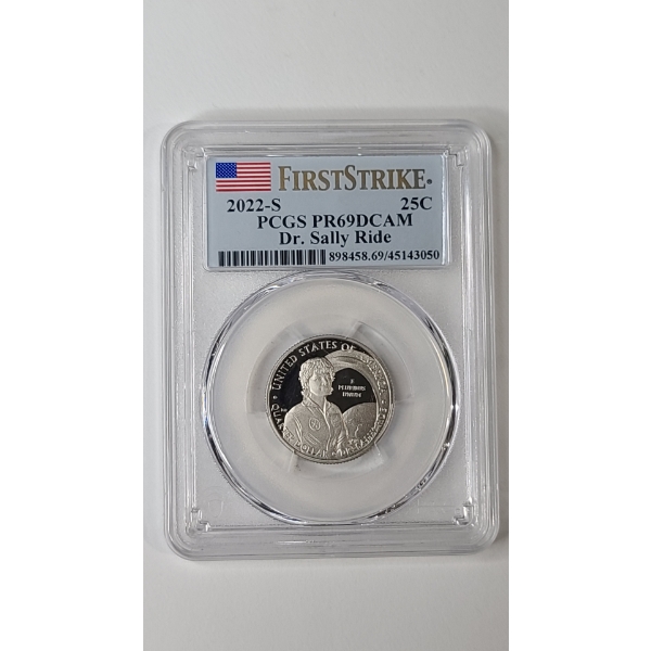 PCGS 2022-S PR 69 DCAM First Strike Sally Ride American Women Quarter 