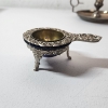 Image 5 : Lot of Silverplated Items:  Tray, Candle Holder, & Vintage German Tea Strainer TW: 485.6g
