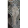 Image 3 : Large Mirrored & Beaded Floor Vase For Decorative Display