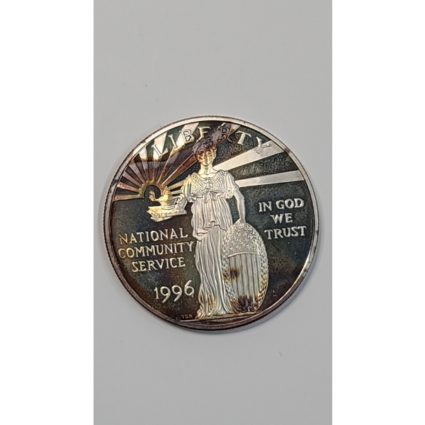 1996-S National Community Service Commemorative 90% Silver Proof Dollar