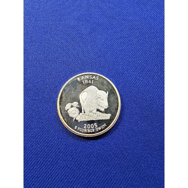 1 oz .999 Fine Silver 2005 Kansas Statehood Quarter Replica