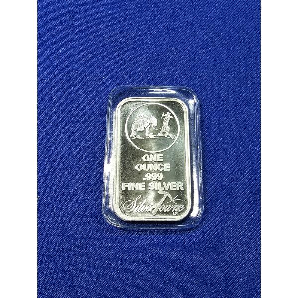 Silver Towne Mint One Troy Ounce .999 Fine Silver Bar - Mint Condition