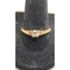 Image 1 : 14K Yellow Gold Engagement Ring With Diamond - Size 9 - Weight: 1.7g