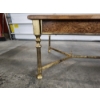 Image 3 : Wood Frame Metal Base Glass Top Coffee Table - 54" x 24" x 16" - Excellent Condition