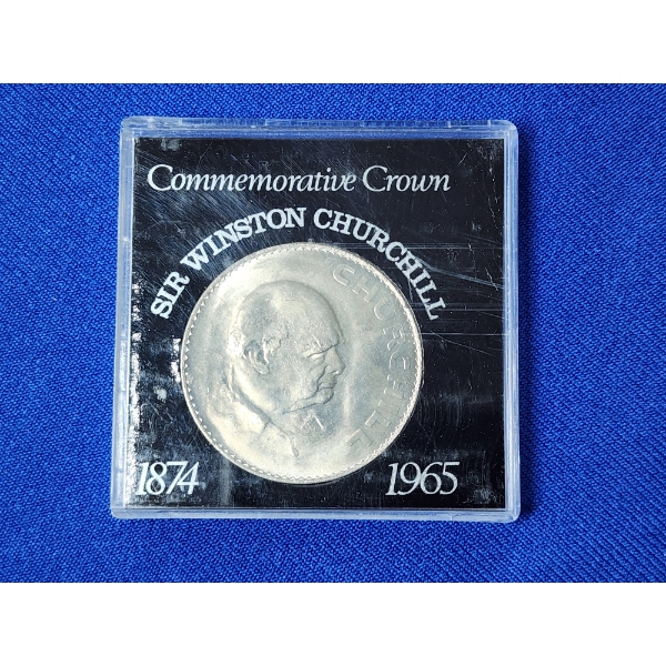 1874-1965 Sir Winston Churchill Commemorative Crown Coin in Display