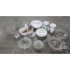 Image 1 : Glass Collectables Including Fenton Milk Glass Ruffle Bowl, Fruit Bowls, Milk Glass Salt & Pepper