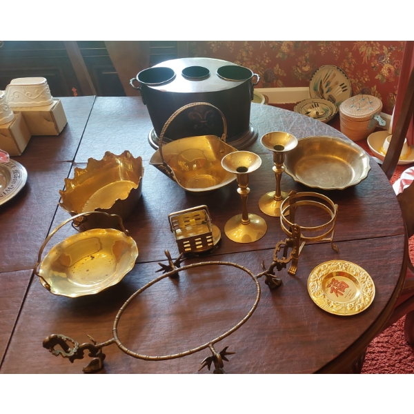 Large Grouping As Shown Brass Figures & More - Nice Vintage Group