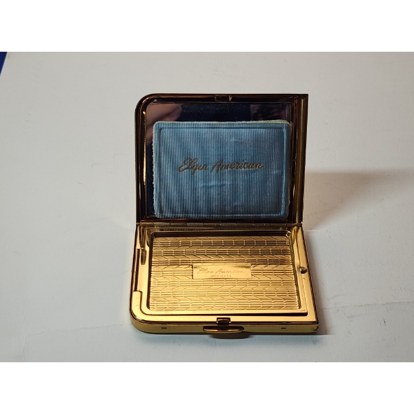 Vintage Gold-Tone Elgin American Compact Mirror Makeup Case Total Weight: 104.7g