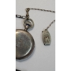 Image 15 : Silver Locle Swiss Pocket Watch With Hunter Case, Chain, Money Clip & Key - Weight: 117.7g