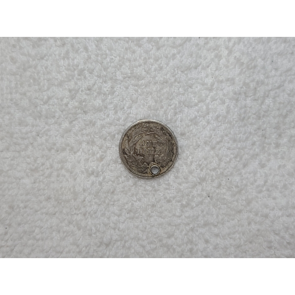 1876 Seated Liberty Dime With Hole Punched